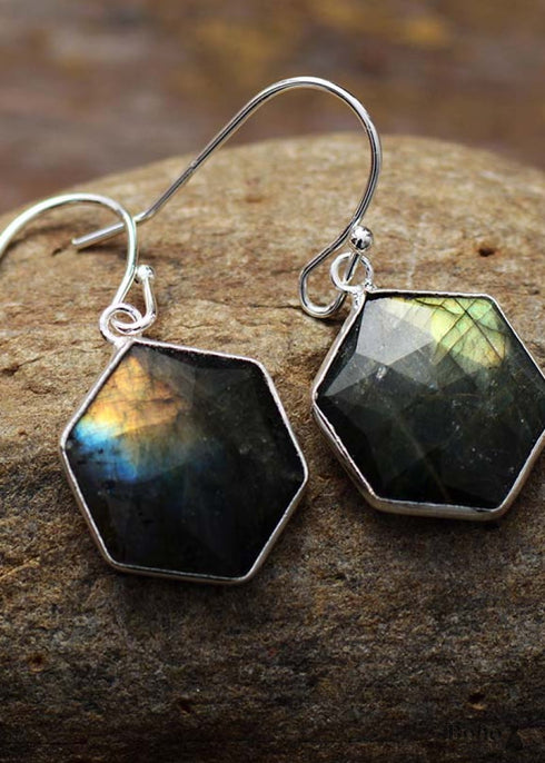 Boho Earrings, Dangle Earrings, Blue Apatite